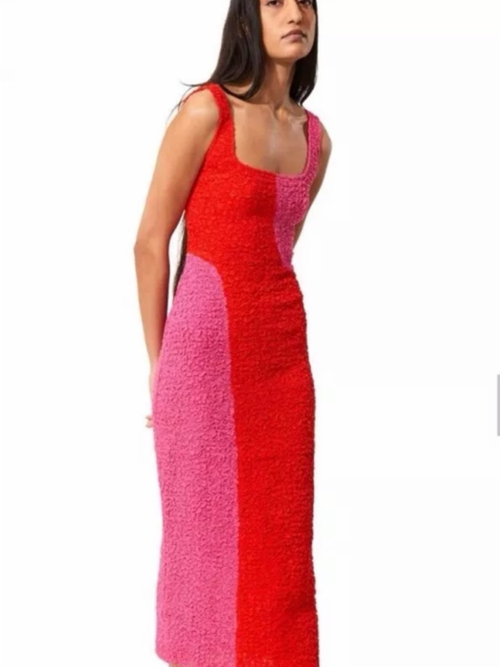 Mara Hoffman Sloan Colorblock Red & Pink Sleeveless Maxi Dress 2X NWT